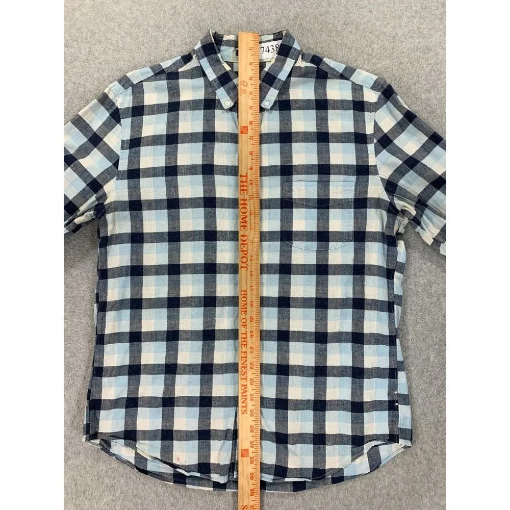 J Crew Slim Fit Homespun Long Sleeve‎ Button Down Shirt (Men's Large) Blue